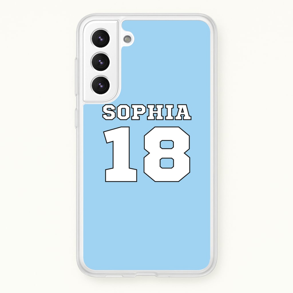 Light Blue - Personalised Football - Football Phone Case for Galaxy S22 Plus