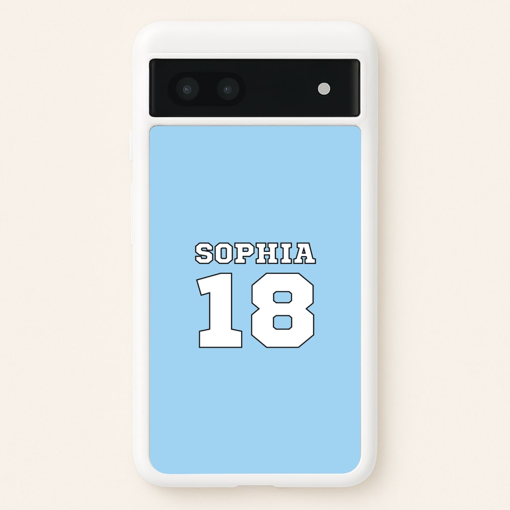 Light Blue - Personalised Football - Football Phone Case for Google Pixel 6a