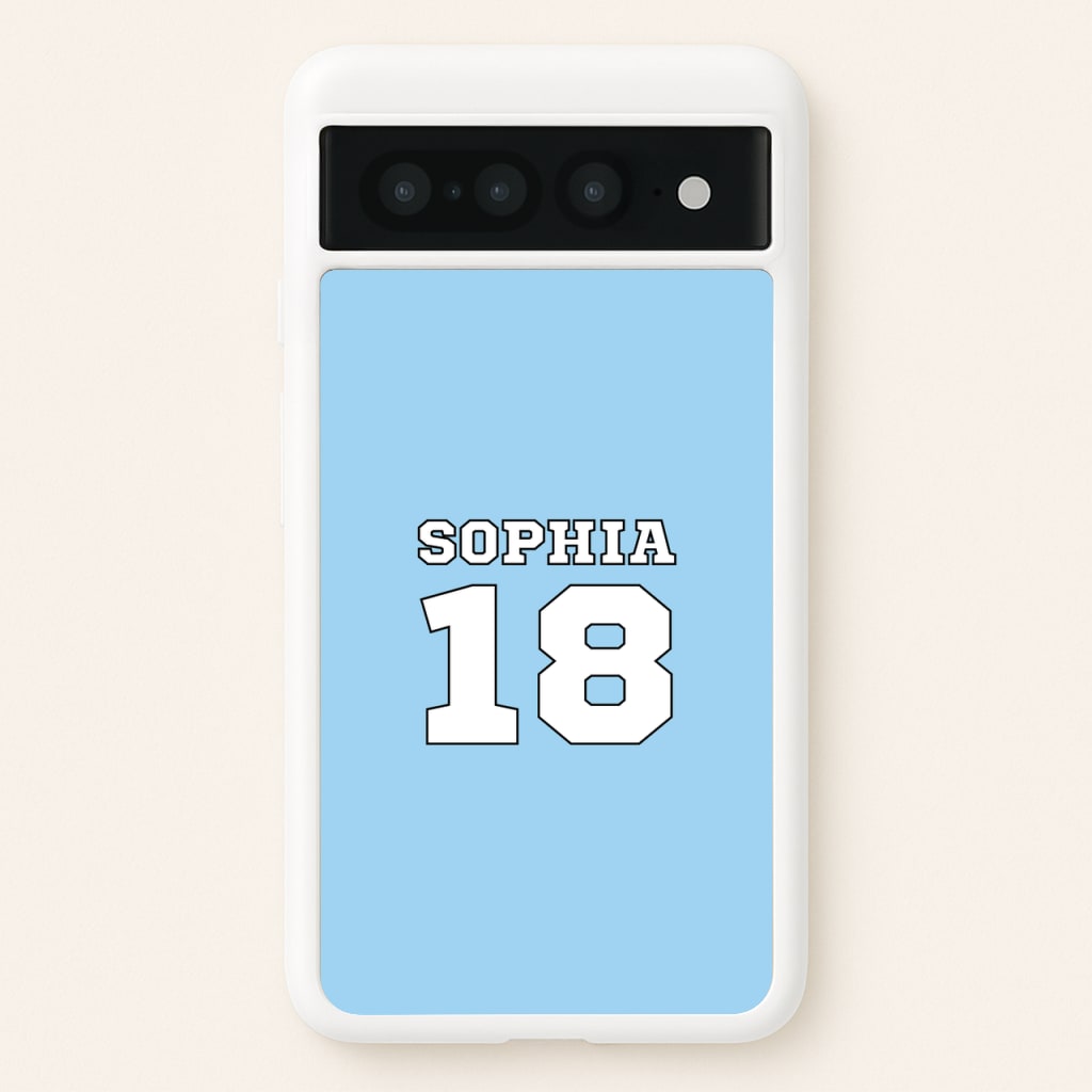 Light Blue - Personalised Football - Football Phone Case for Google Pixel 7 Pro