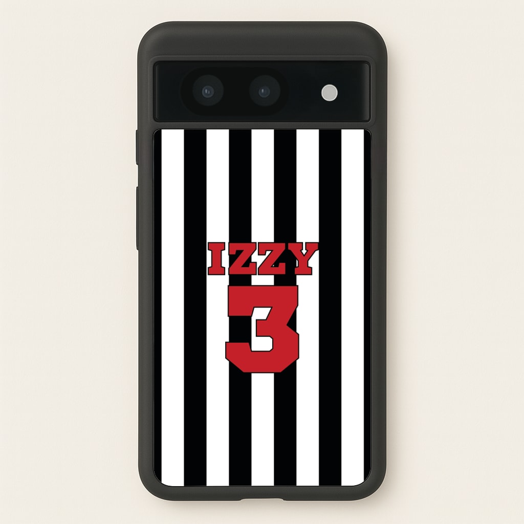 Black And White Stripes - Personalised Football - Football Phone Case for Google Pixel 8a