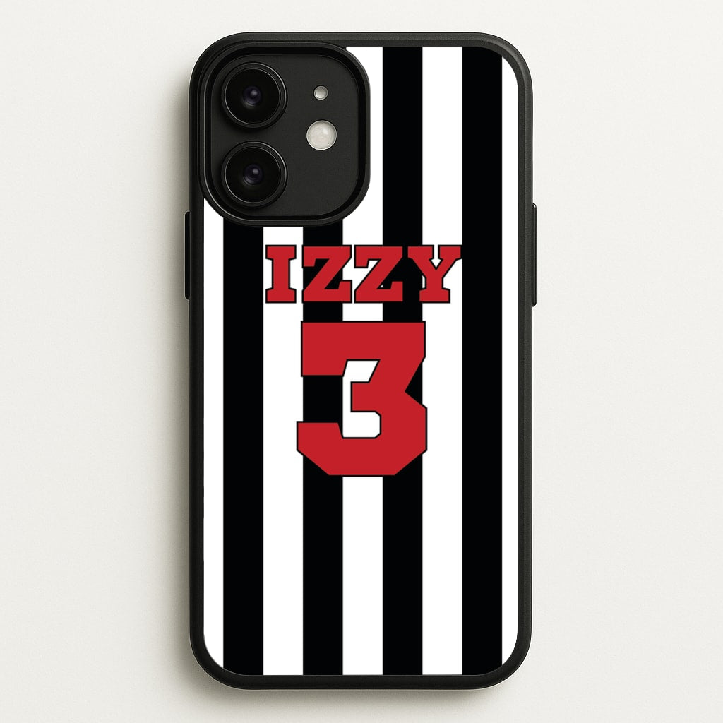Black And White Stripes - Personalised Football - Football Phone Case for iPhone 11