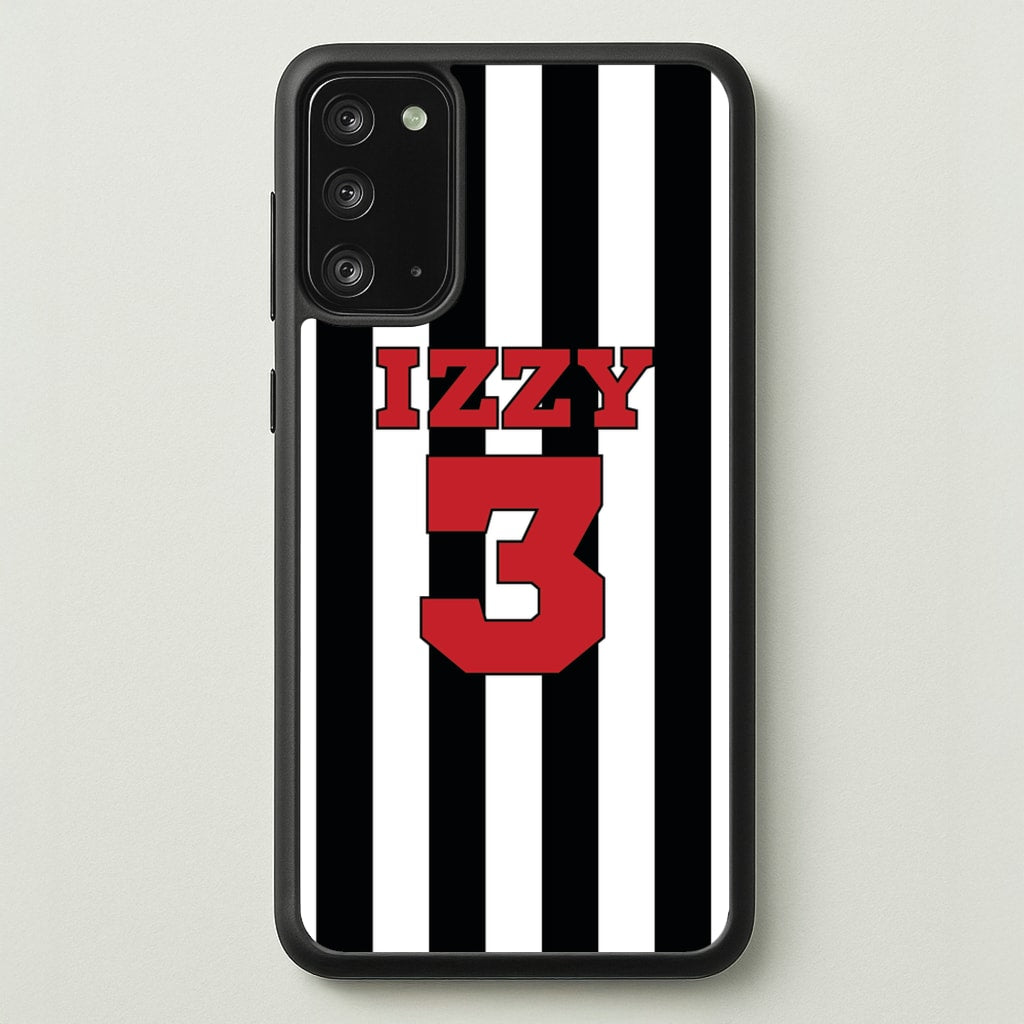 Black And White Stripes - Personalised Football - Football Phone Case for Galaxy Note 20