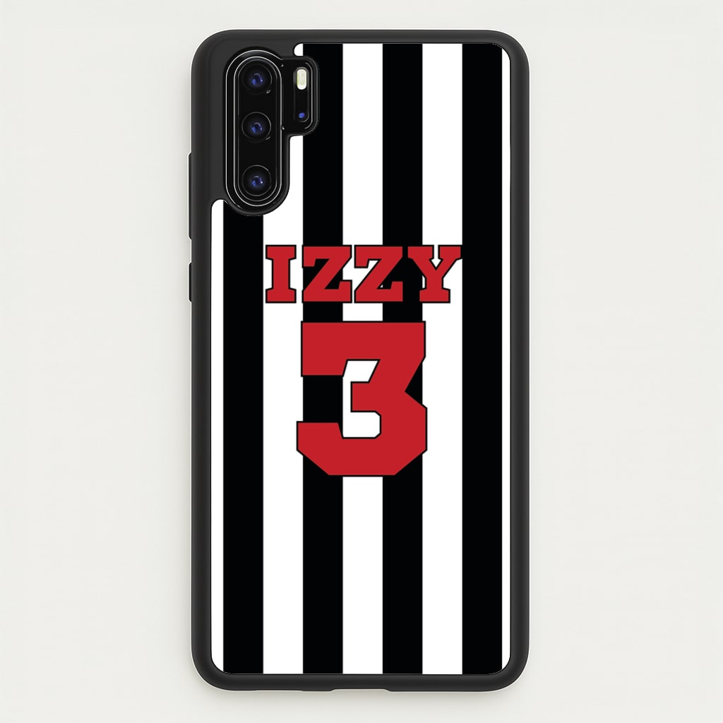 Black And White Stripes - Personalised Football - Football Phone Case for Huawei P30 Pro