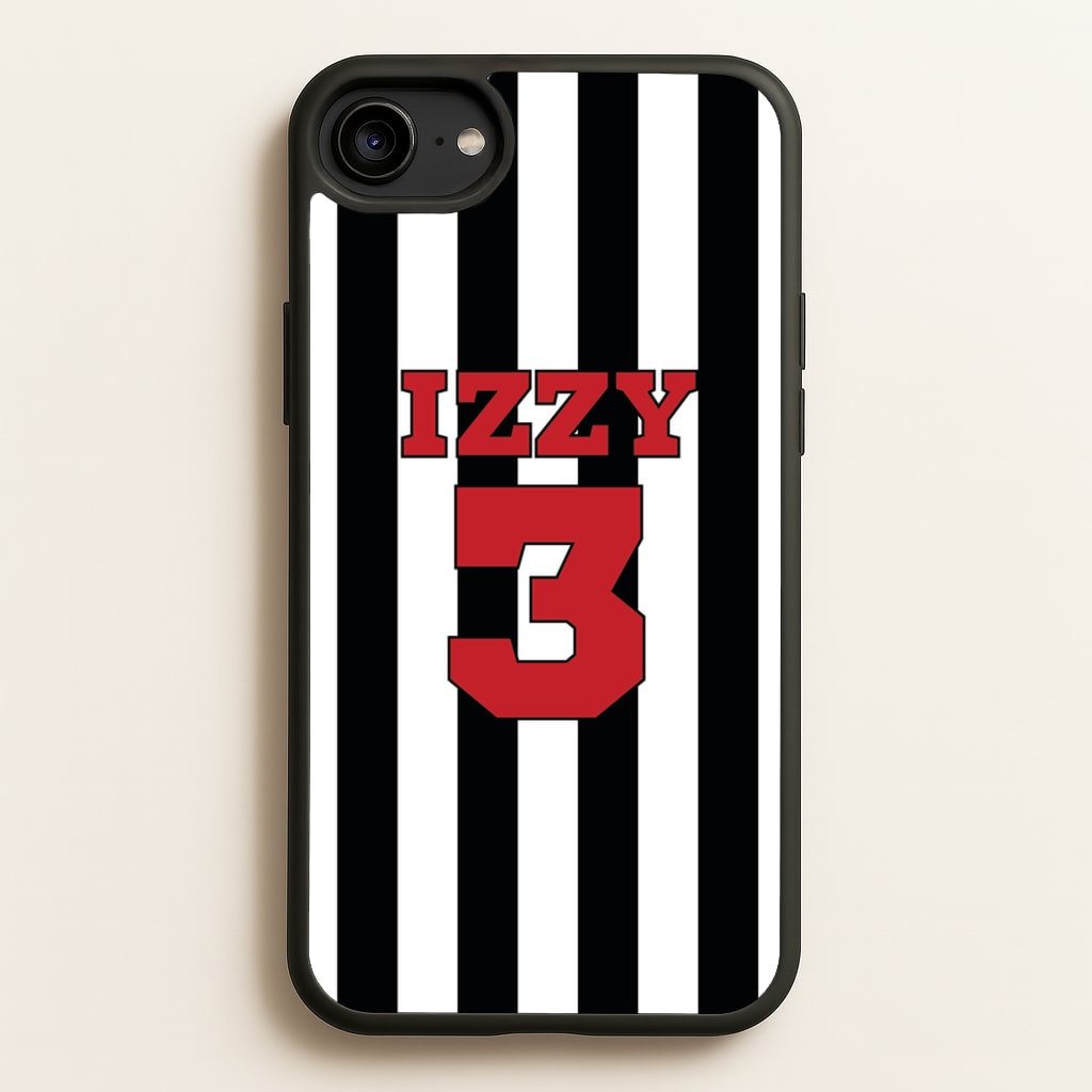 Black And White Stripes - Personalised Football - Football Phone Case for iPhone 6 / 7 / 8 / SE