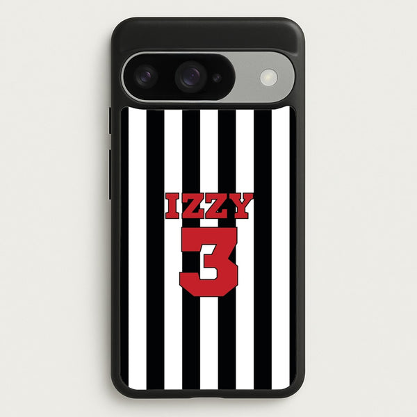 Black And White Stripes - Personalised Football Phone Case for Google Pixel 10 / 10 Pro