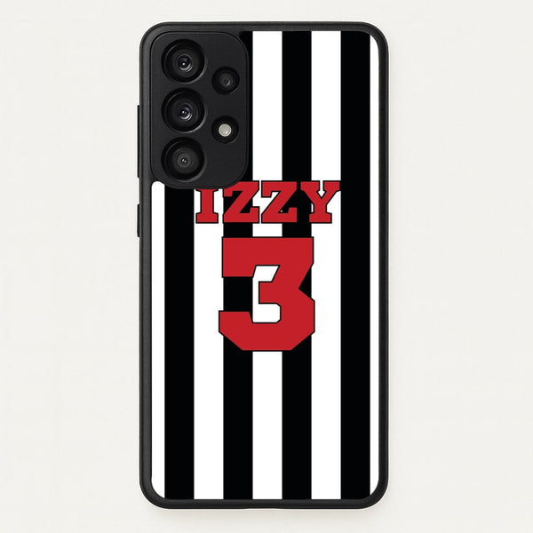 Black And White Stripes - Personalised Football - Football Phone Case for Galaxy A33
