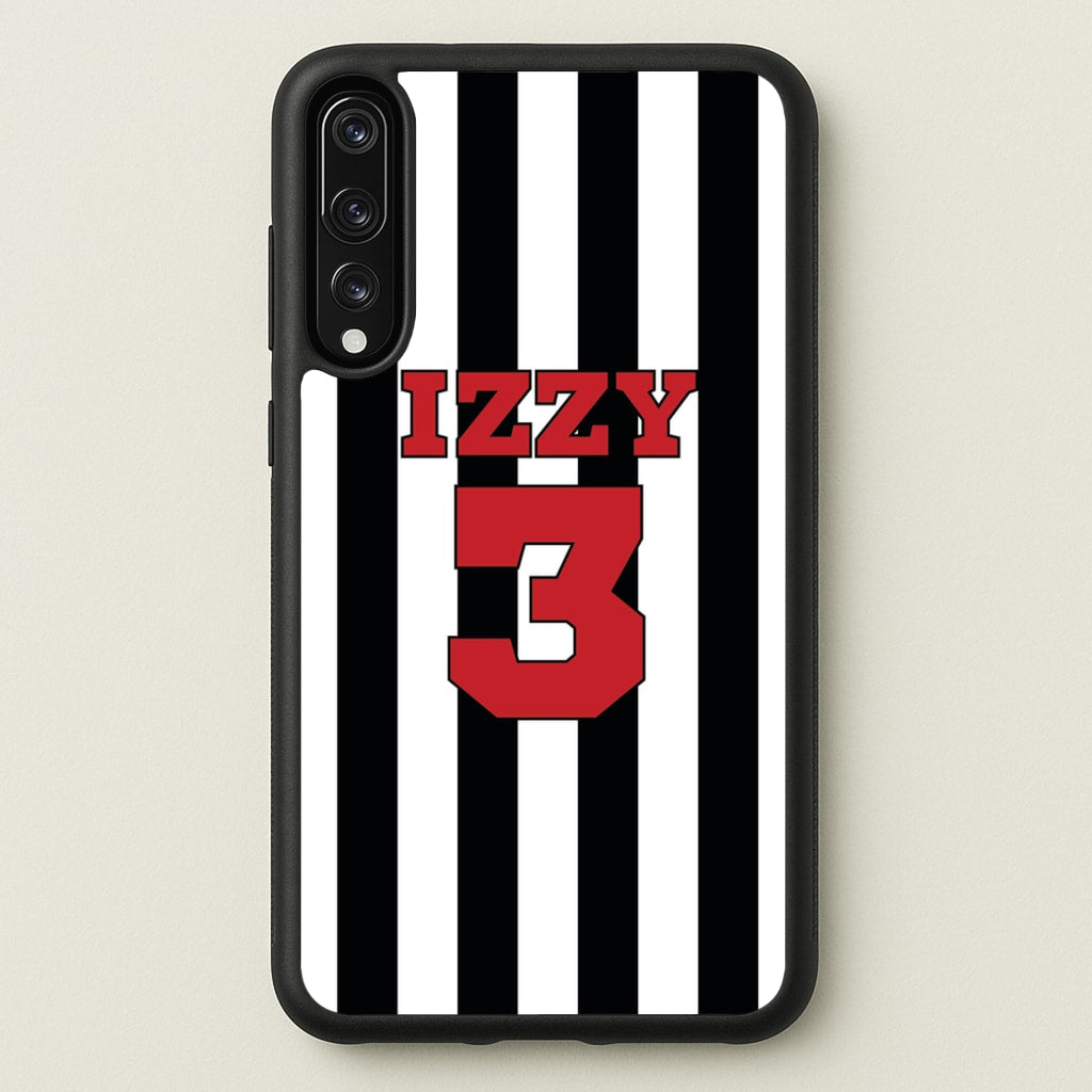 Black And White Stripes - Personalised Football - Football Phone Case for Huawei P20 Pro