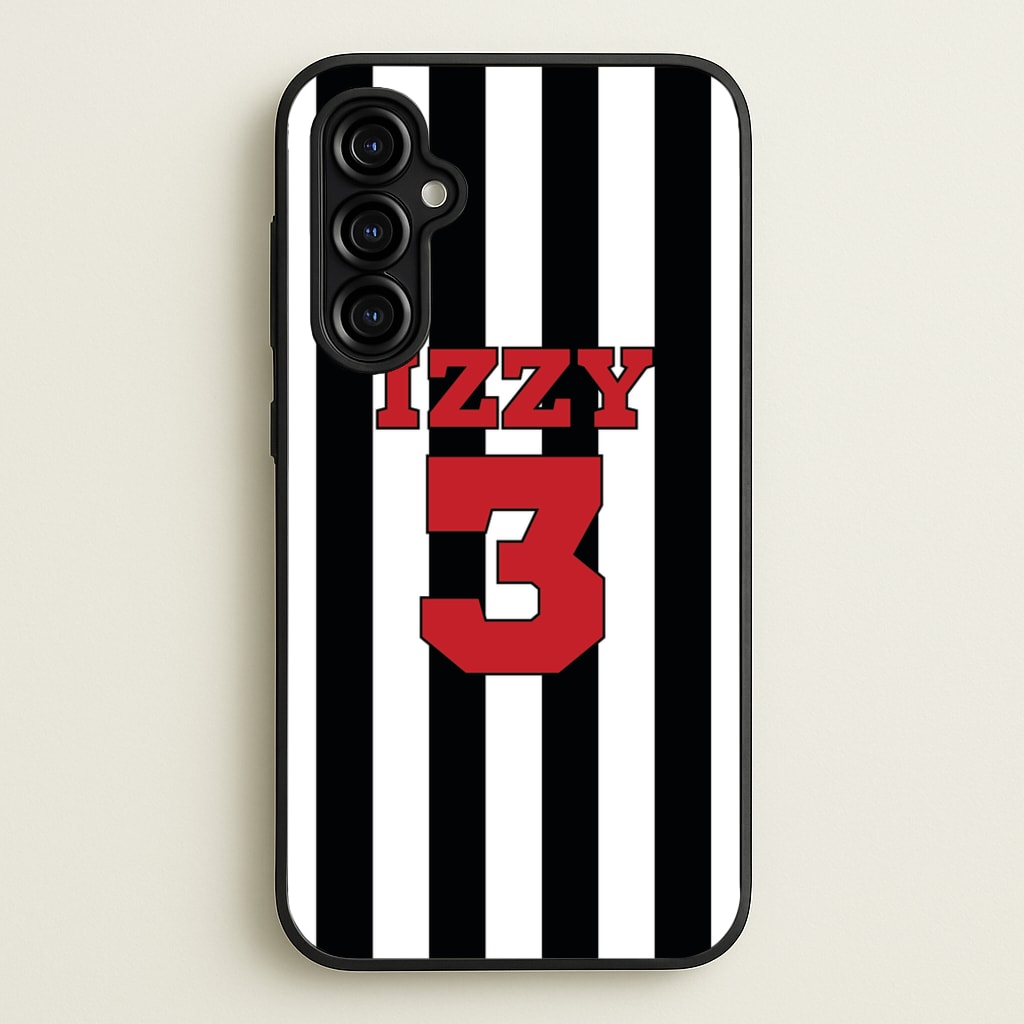 Black And White Stripes - Personalised Football - Football Phone Case for Galaxy A54