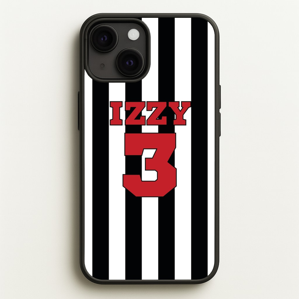 Black And White Stripes - Personalised Football - Football Phone Case for iPhone 13