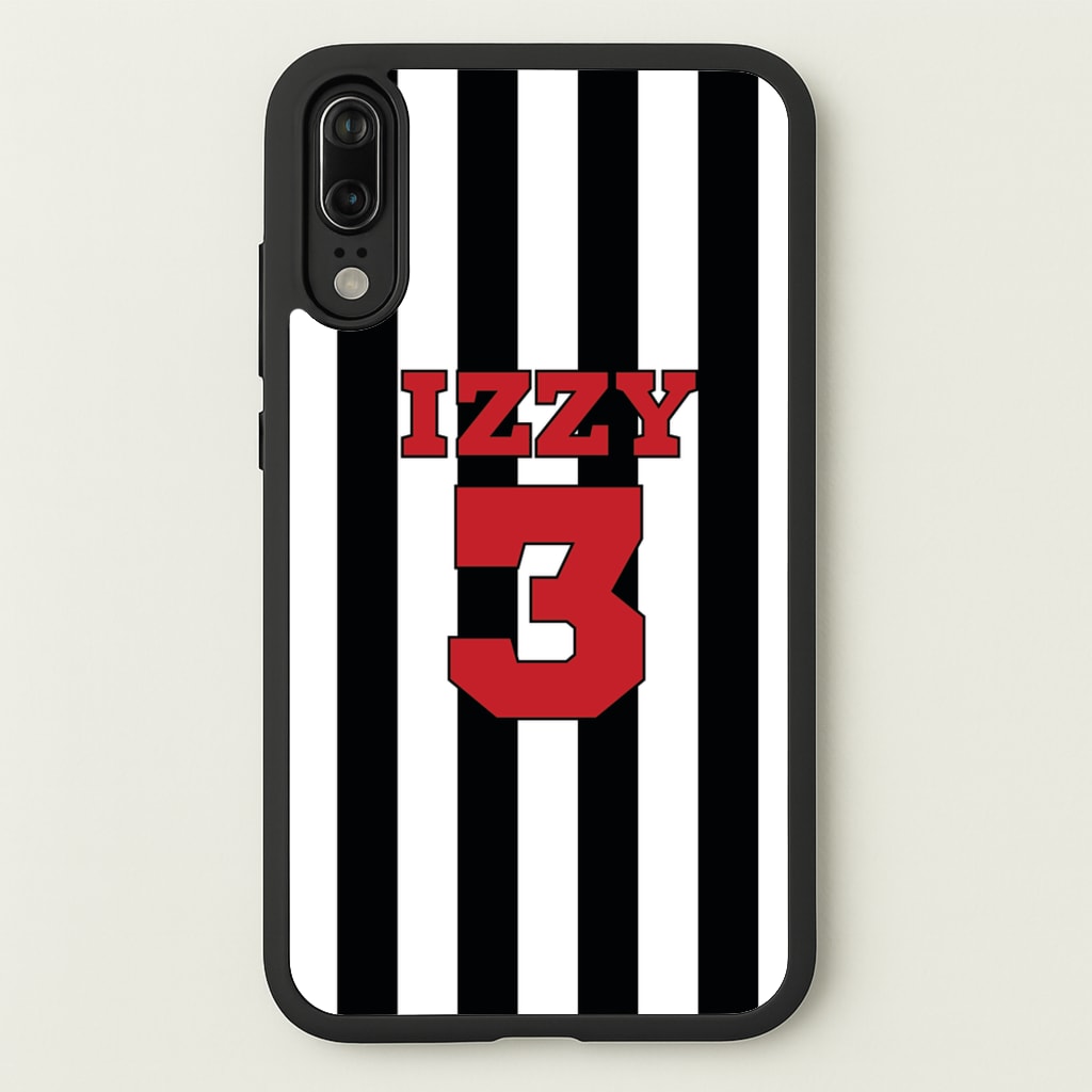 Black And White Stripes - Personalised Football - Football Phone Case for Huawei P20