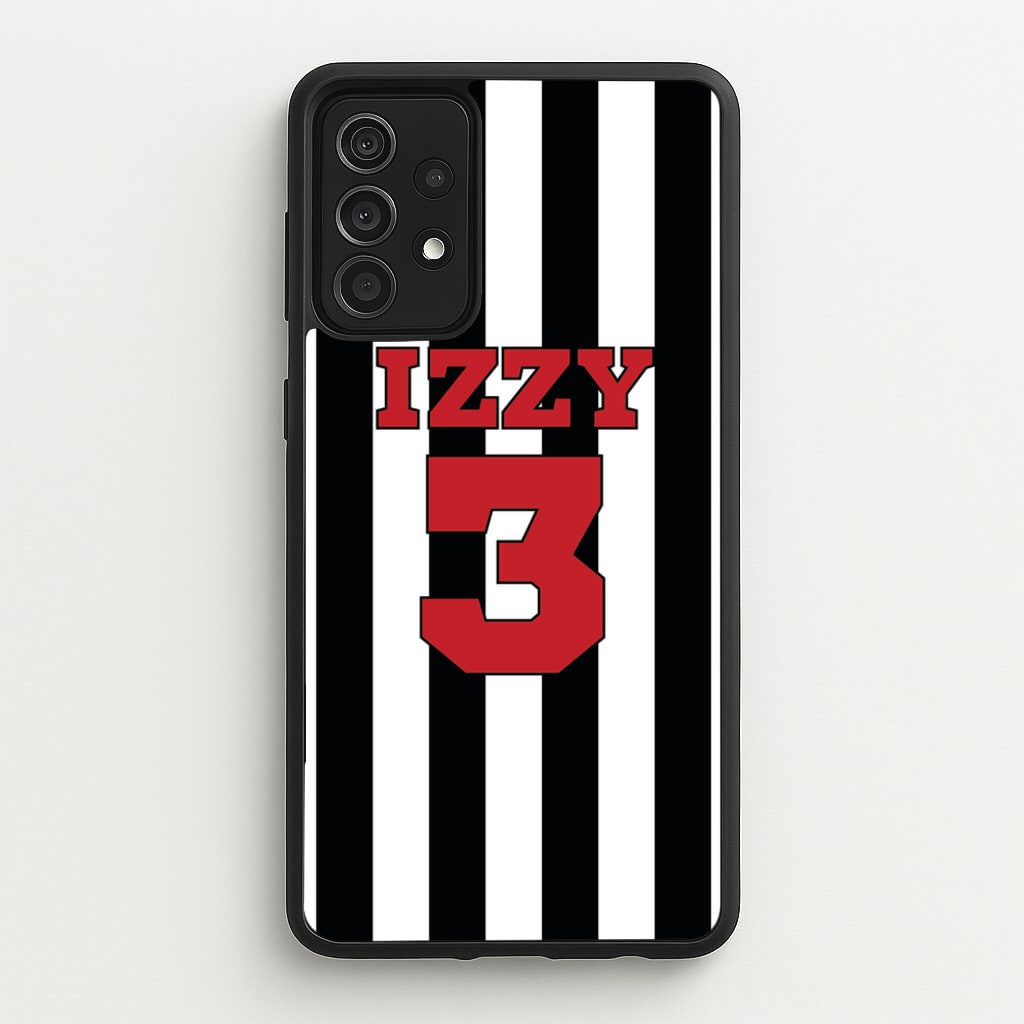 Black And White Stripes - Personalised Football - Football Phone Case for Galaxy A52 / A52s