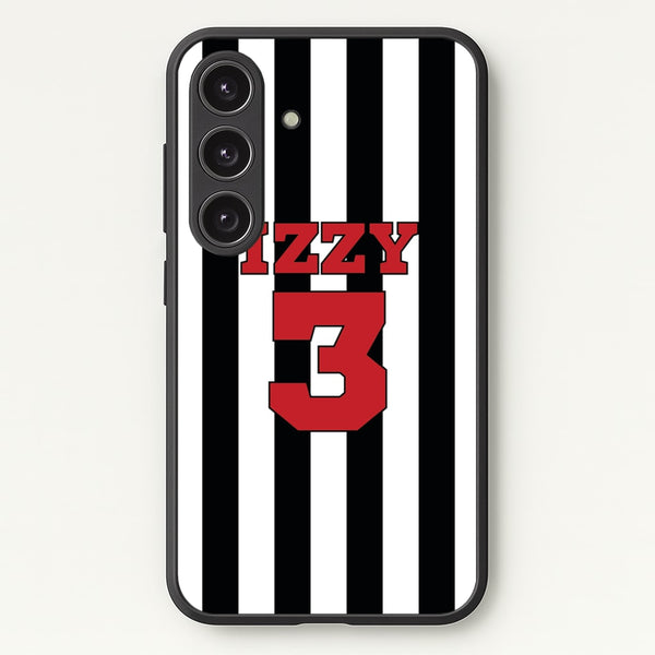 Black And White Stripes - Personalised Football - Football Phone Case for Galaxy S25 Plus