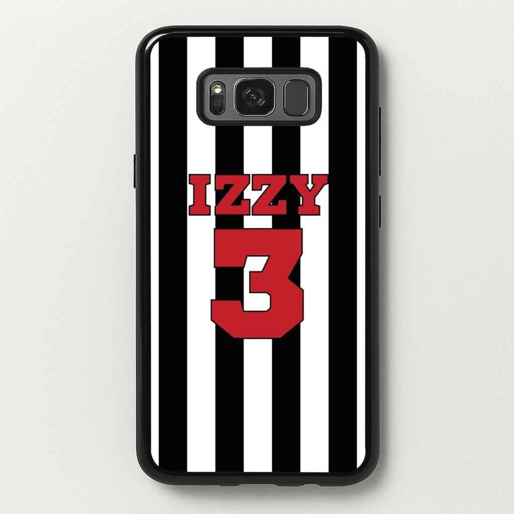 Black And White Stripes - Personalised Football - Football Phone Case for Galaxy S8 Plus