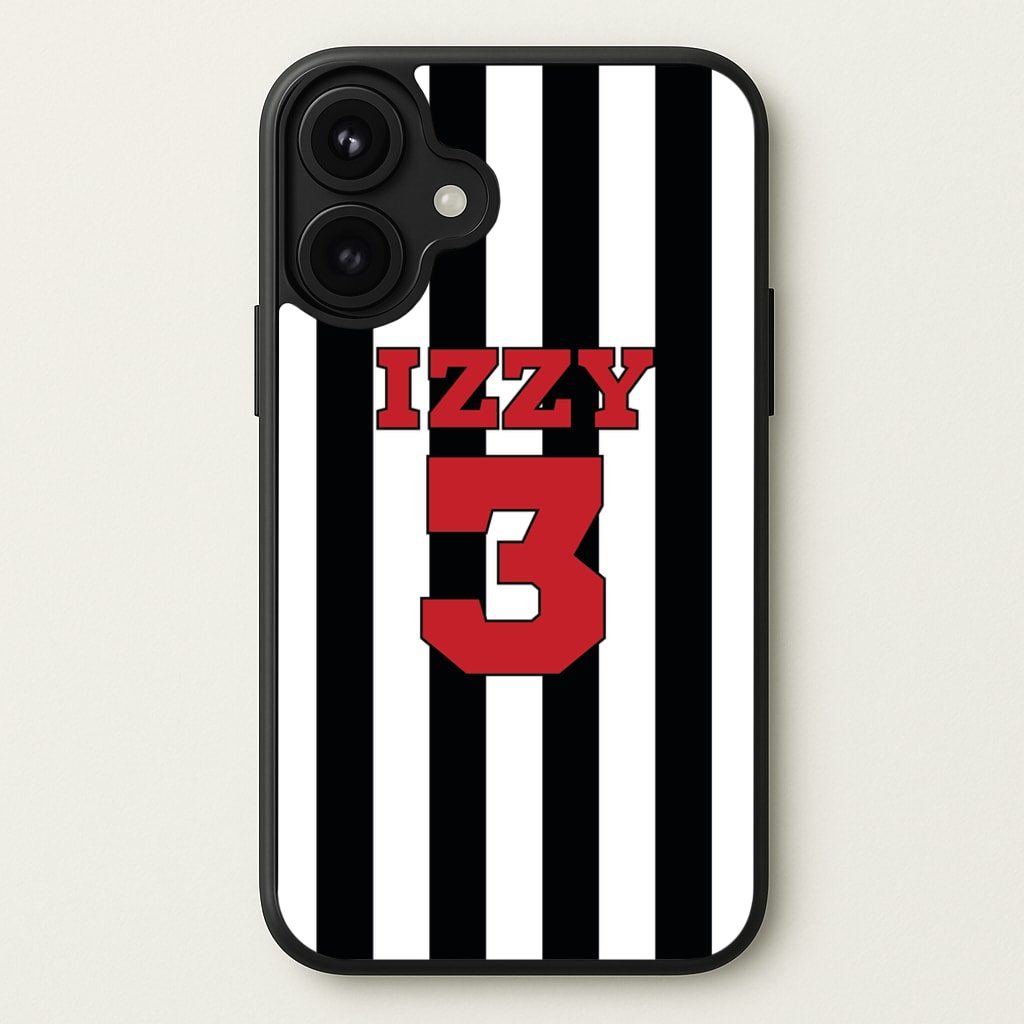 Black And White Stripes - Personalised Football Phone Case for iPhone 17