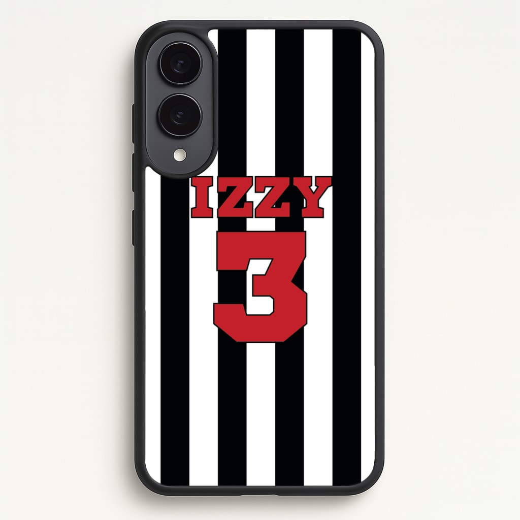Black And White Stripes - Personalised Football - Football Phone Case for Galaxy S25 Edge