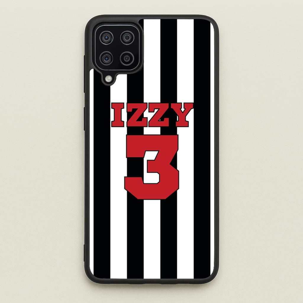 Black And White Stripes - Personalised Football - Football Phone Case for Galaxy A12