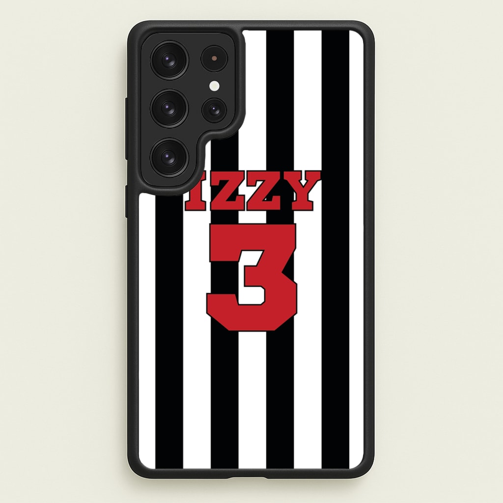 Black And White Stripes - Personalised Football - Football Phone Case for Galaxy S23 Ultra