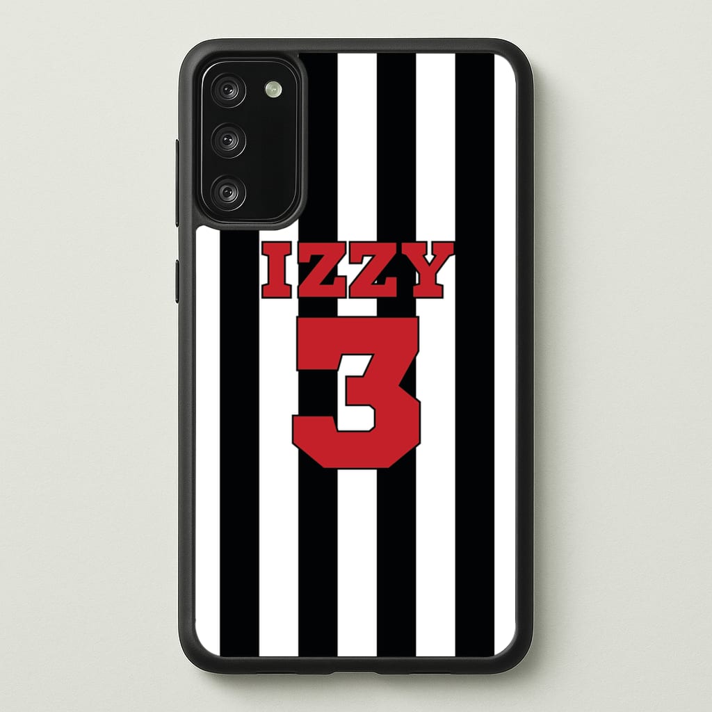 Black And White Stripes - Personalised Football - Football Phone Case for Galaxy S20