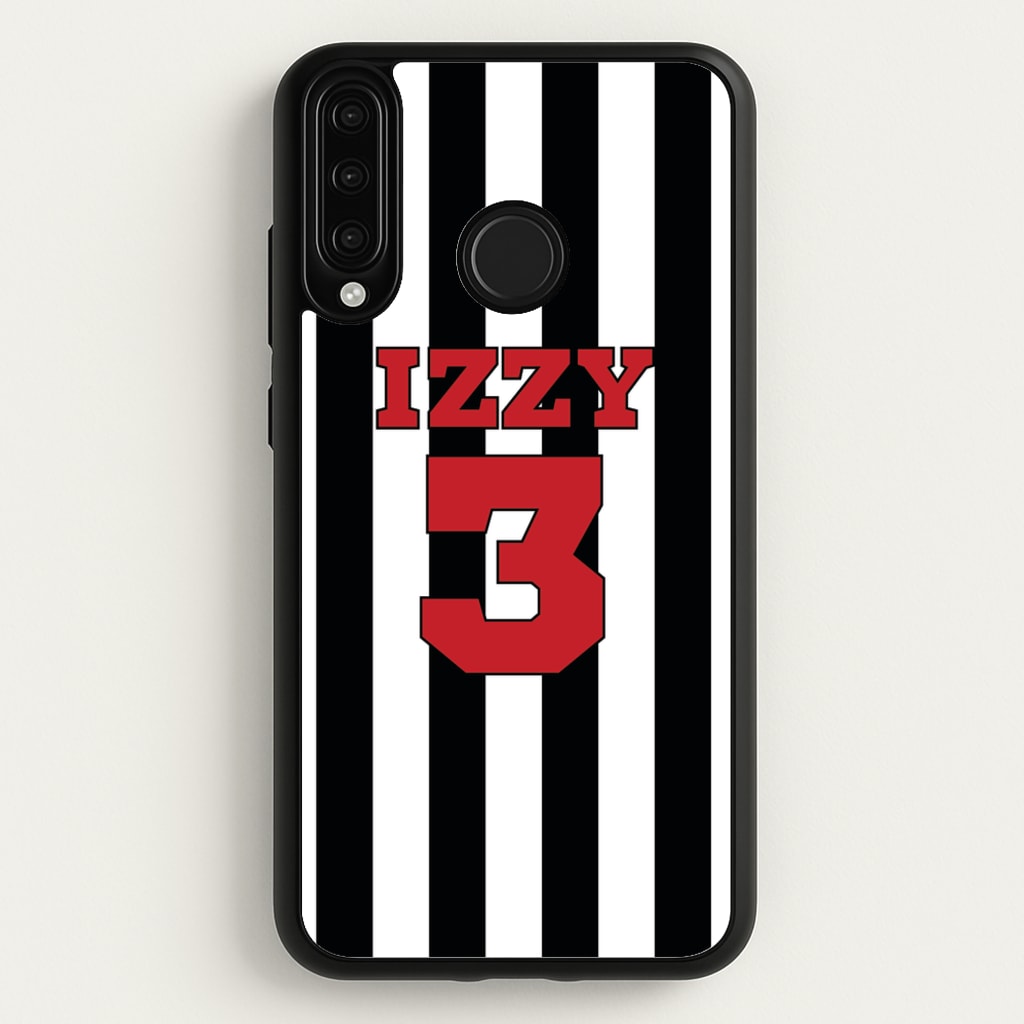 Black And White Stripes - Personalised Football - Football Phone Case for Huawei P30 Lite