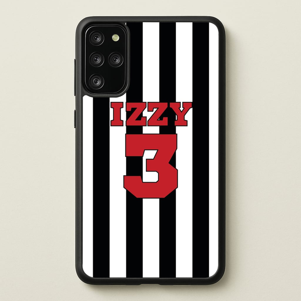 Black And White Stripes - Personalised Football - Football Phone Case for Galaxy S20 Plus