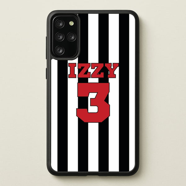 Black And White Stripes - Personalised Football - Football Phone Case for Galaxy S20 Plus
