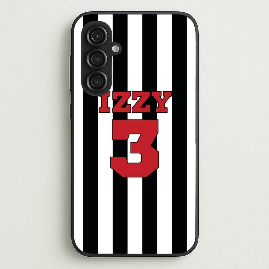Black And White Stripes - Personalised Football - Football Phone Case for Galaxy S23FE