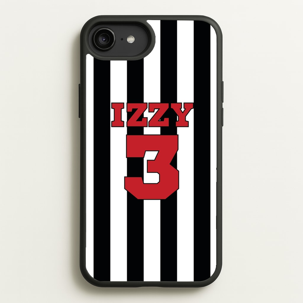 Black And White Stripes - Personalised Football - Football Phone Case for iPhone 6 Plus / 7 Plus / 8 Plus