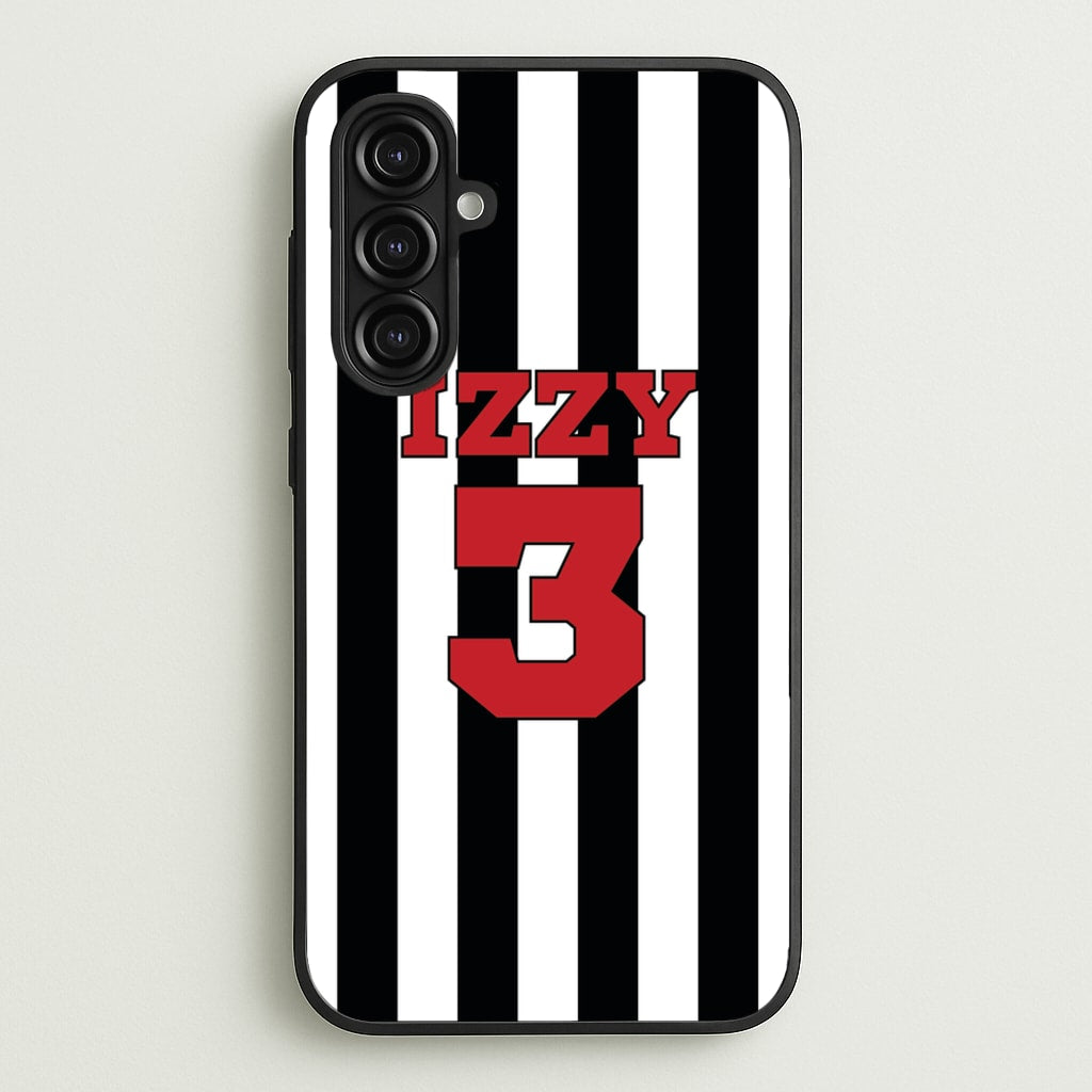 Black And White Stripes - Personalised Football - Football Phone Case for Galaxy A16