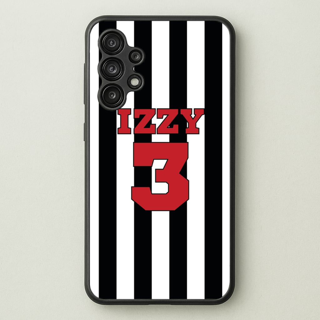 Black And White Stripes - Personalised Football - Football Phone Case for Galaxy A13