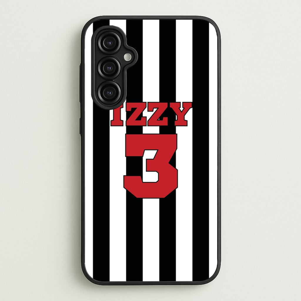 Black And White Stripes - Personalised Football - Football Phone Case for Galaxy A14