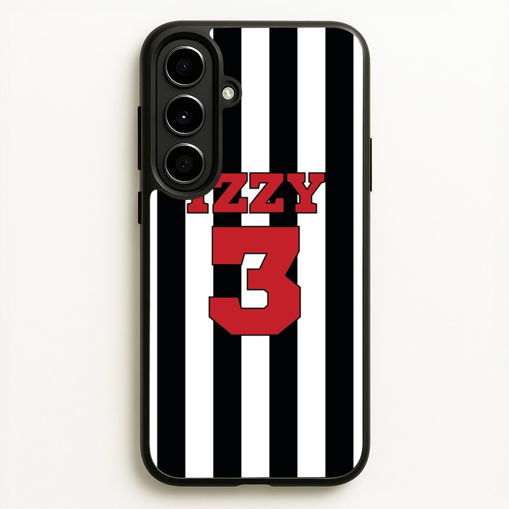 Black And White Stripes - Personalised Football - Football Phone Case for Galaxy A56