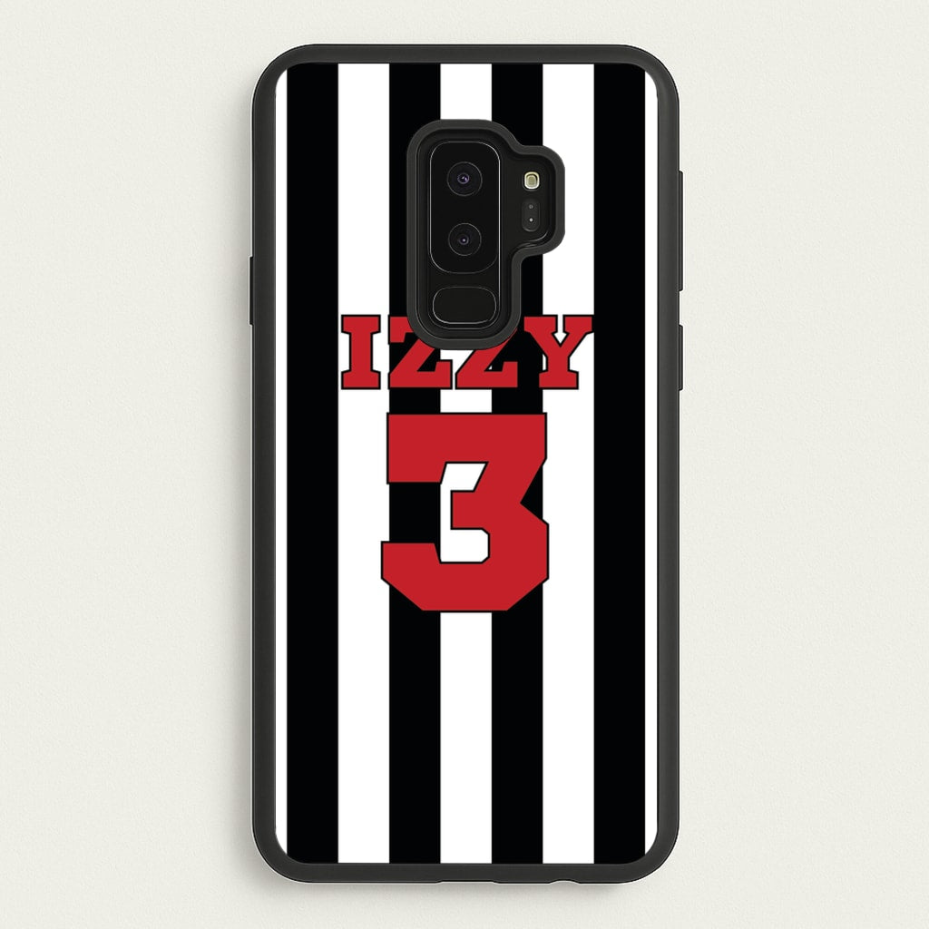 Black And White Stripes - Personalised Football - Football Phone Case for Galaxy S9 Plus