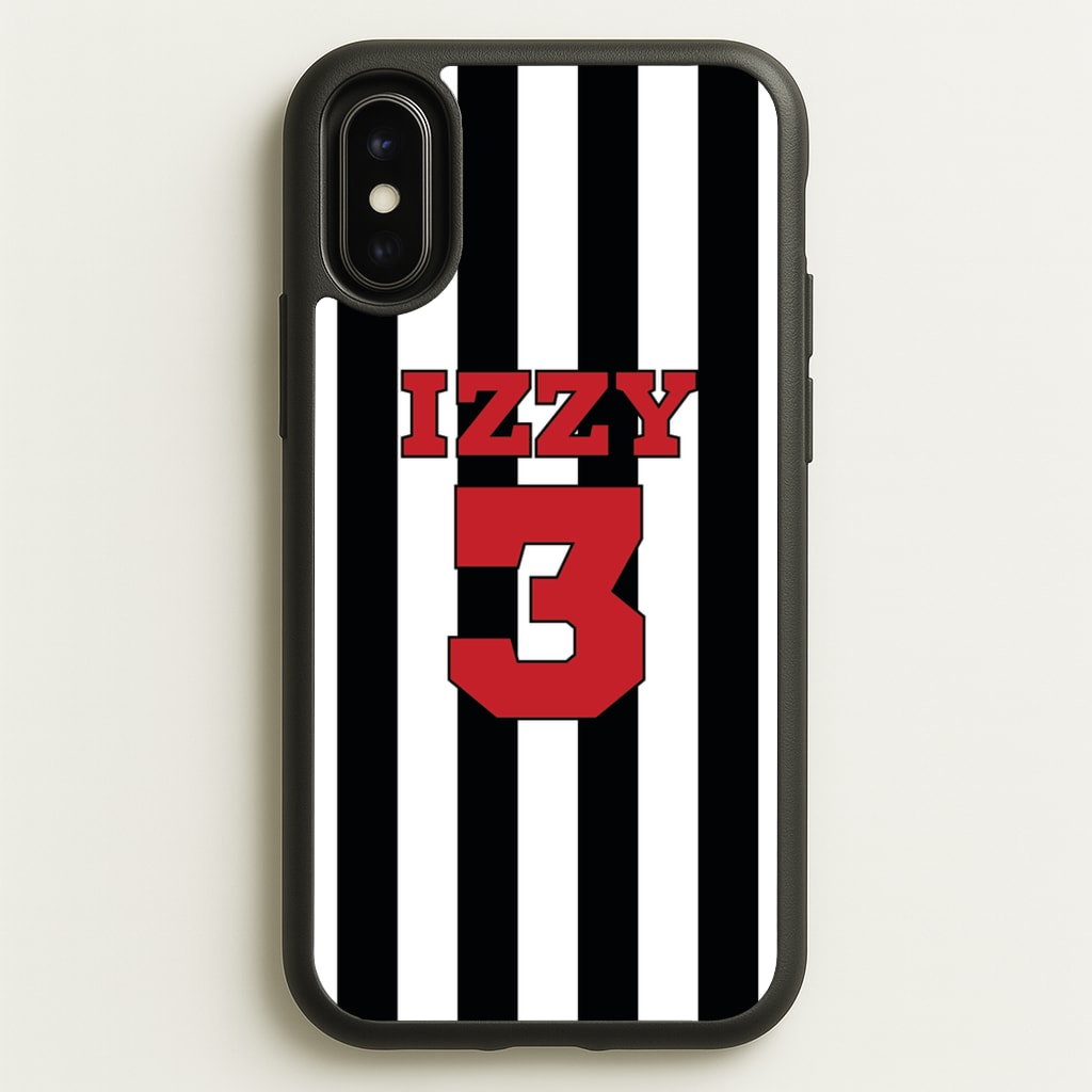 Black And White Stripes - Personalised Football - Football Phone Case for iPhone X / XS