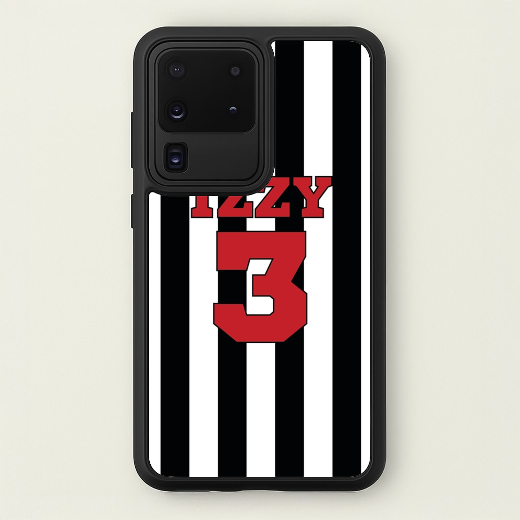 Black And White Stripes - Personalised Football - Football Phone Case for Galaxy S20 Ultra