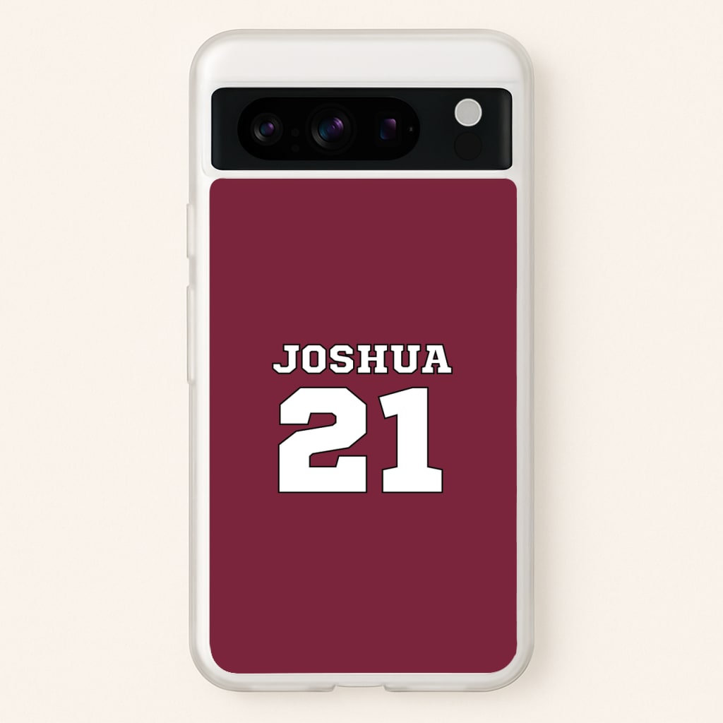 Burgundy - Personalised Football - Football Phone Case for Google Pixel 8 Pro