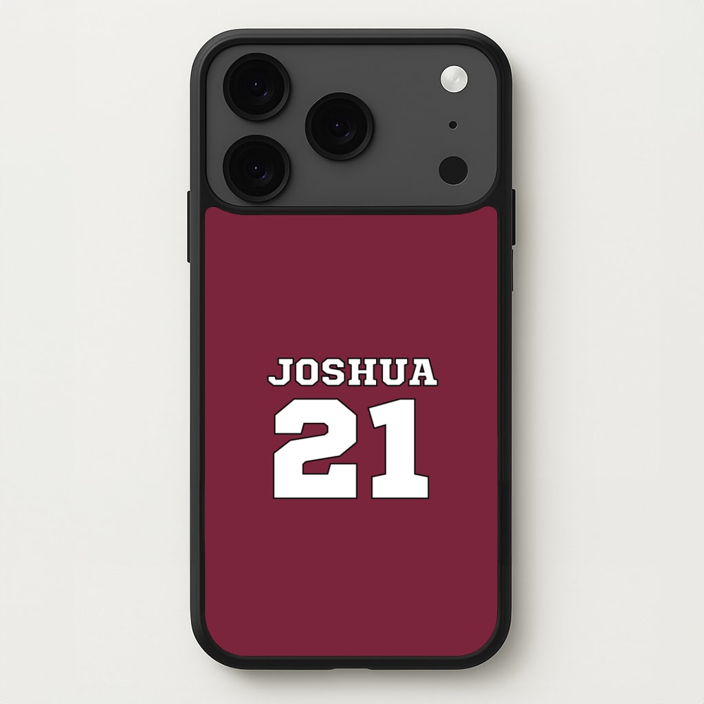 Burgundy - Personalised Football Phone Case for iPhone 17 Pro