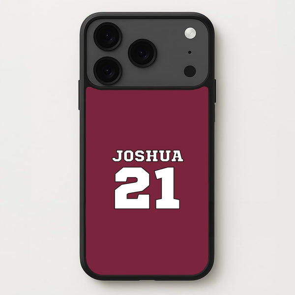 Burgundy - Personalised Football Phone Case for iPhone 17 Pro Max
