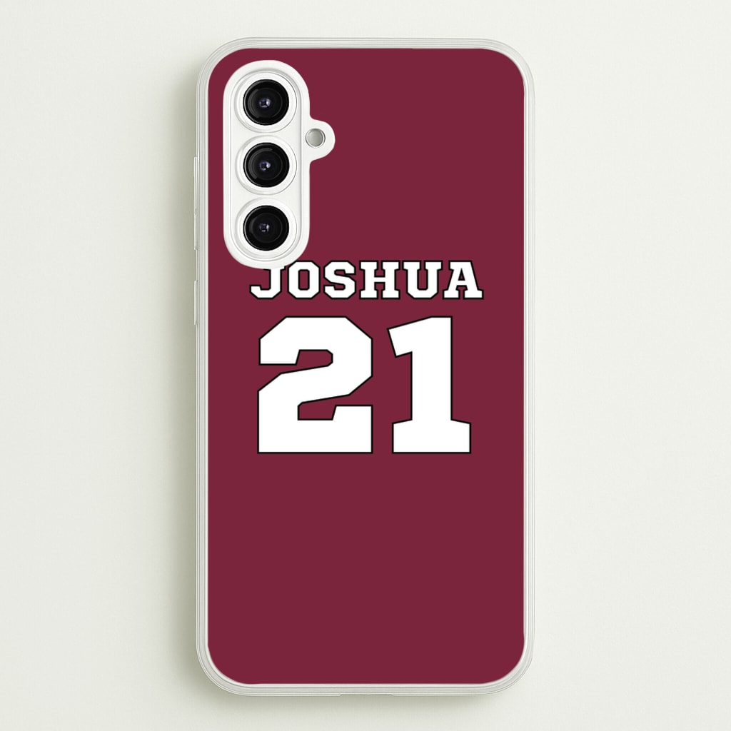 Burgundy - Personalised Football - Football Phone Case for Galaxy A16