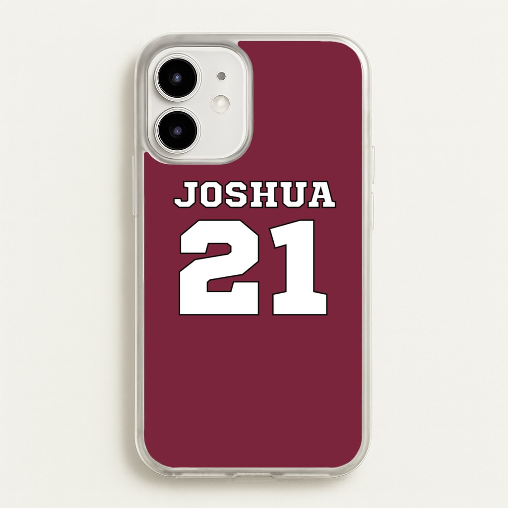 Burgundy - Personalised Football - Football Phone Case for iPhone 12 Mini