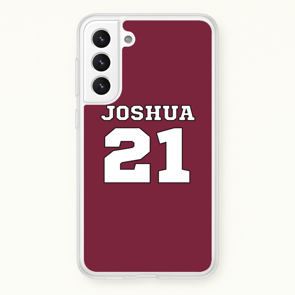 Burgundy - Personalised Football - Football Phone Case for Galaxy S21