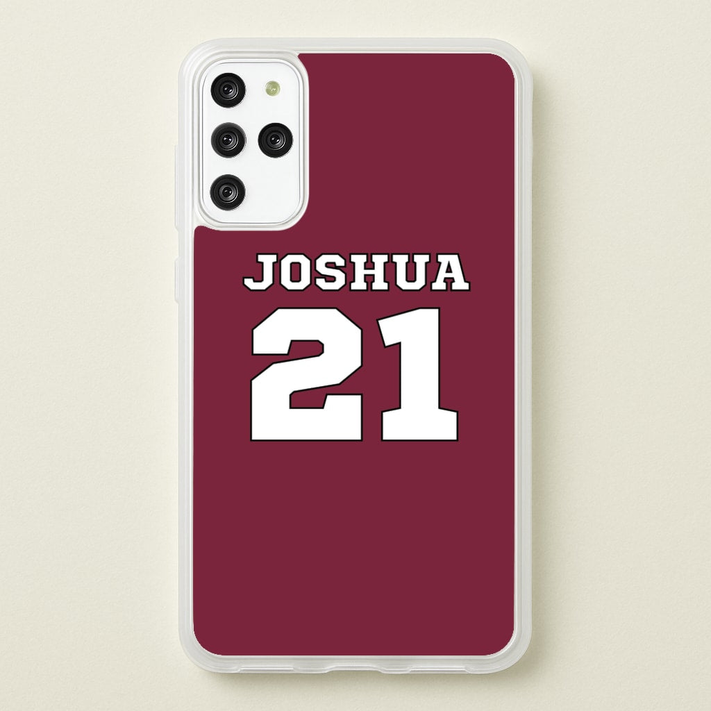 Burgundy - Personalised Football - Football Phone Case for Galaxy S20 Plus