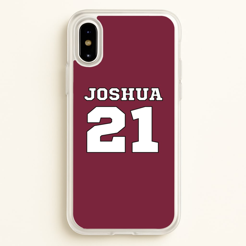 Burgundy - Personalised Football - Football Phone Case for iPhone X / XS