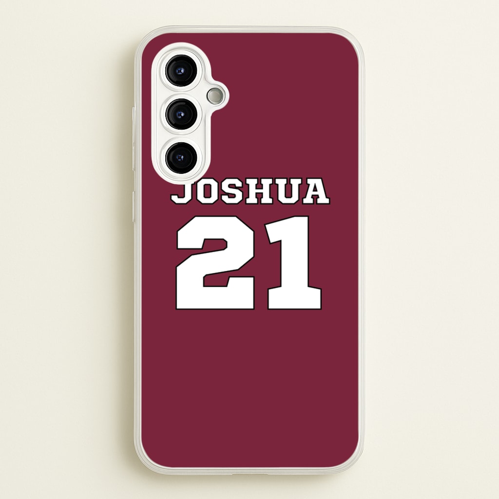 Burgundy - Personalised Football - Football Phone Case for Galaxy A54