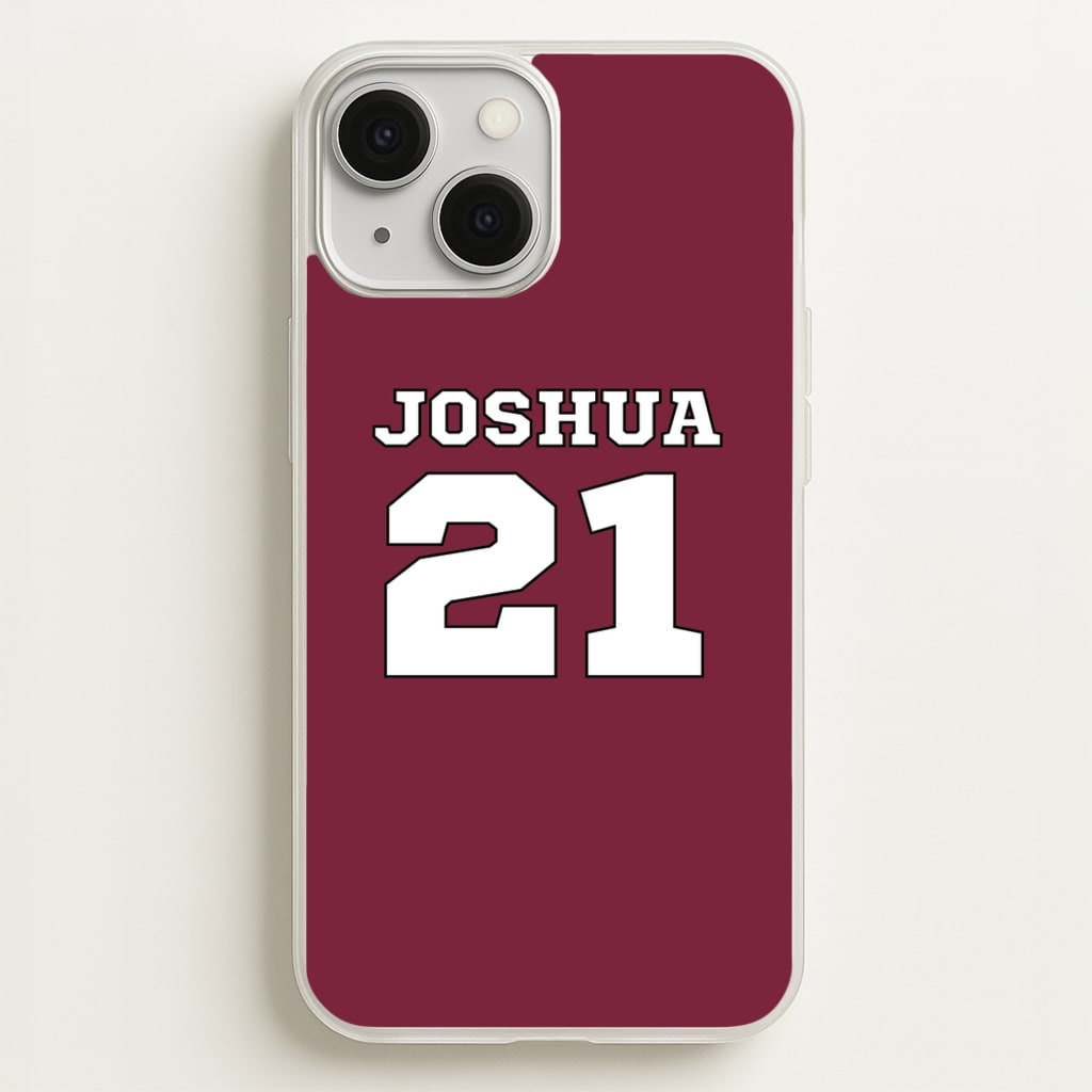 Burgundy - Personalised Football - Football Phone Case for iPhone 13 Mini