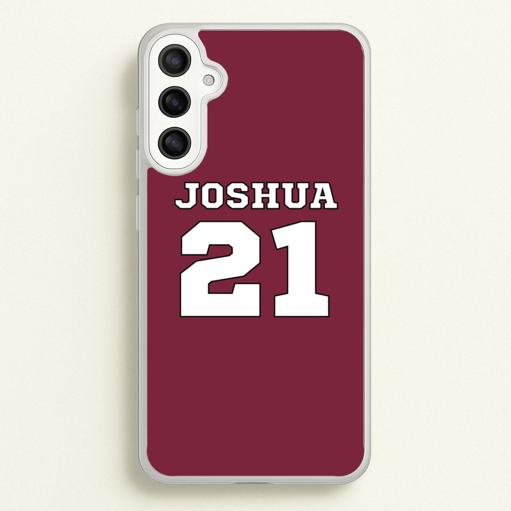 Burgundy - Personalised Football - Football Phone Case for Galaxy A36