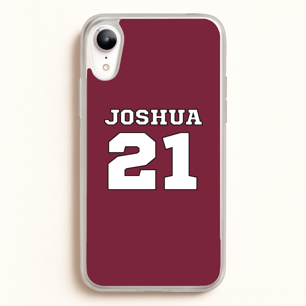 Burgundy - Personalised Football - Football Phone Case for iPhone XR