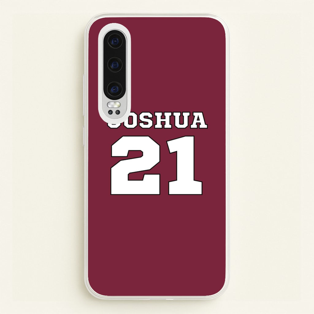 Burgundy - Personalised Football - Football Phone Case for Huawei P30
