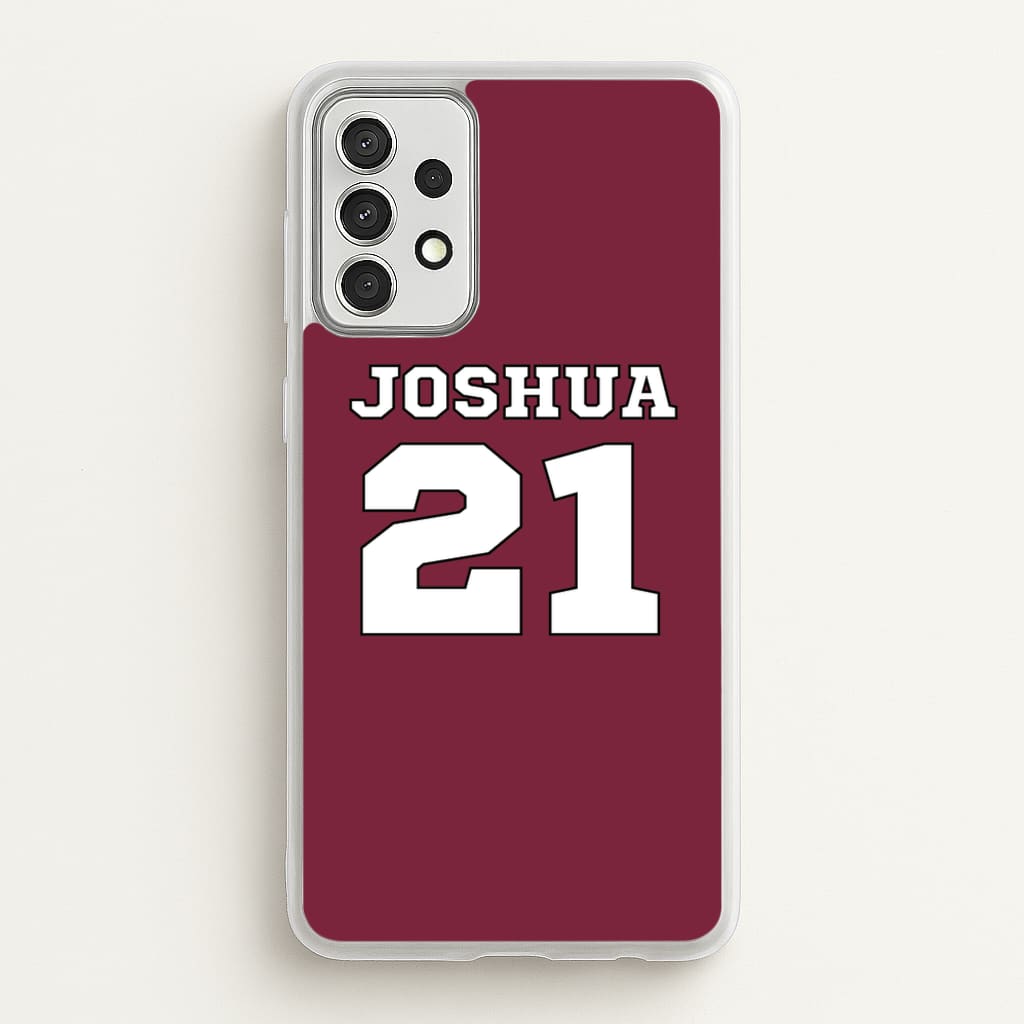 Burgundy - Personalised Football - Football Phone Case for Galaxy A52 / A52s