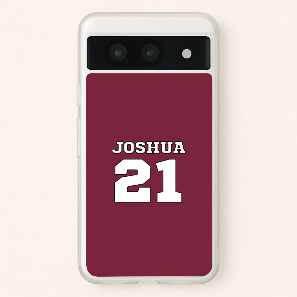Burgundy - Personalised Football - Football Phone Case for Google Pixel 8a