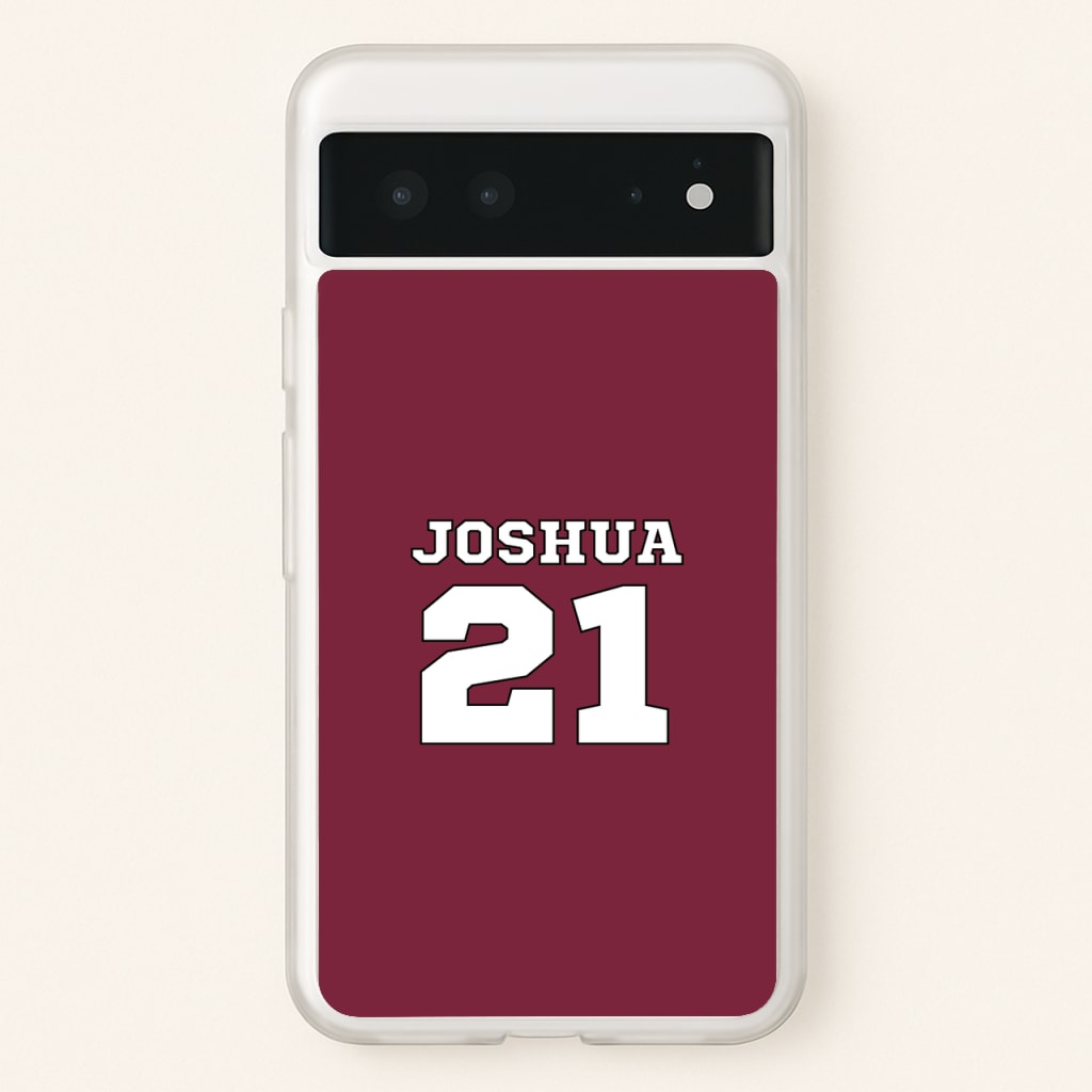 Burgundy - Personalised Football - Football Phone Case for Google Pixel 6